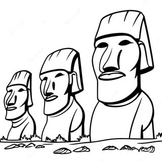 Moai Statues Coloring Page 58215-48380