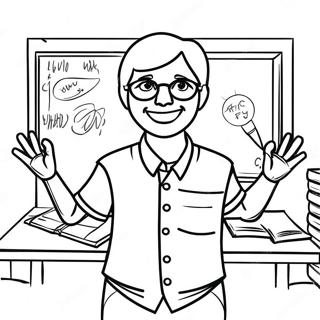 Creative Teacher In Classroom Coloring Page 58265-48421