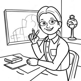 Creative Teacher In Classroom Coloring Page 58265-48423