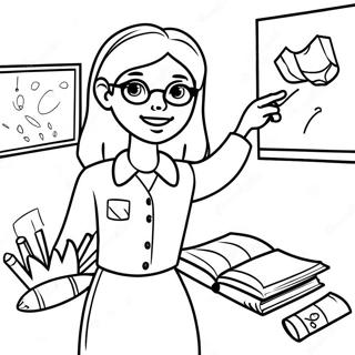 Creative Teacher In Classroom Coloring Page 58265-48424