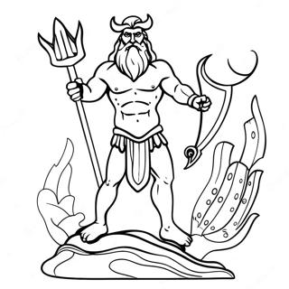 Poseidon With Trident Coloring Page 58275-48439