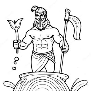 Poseidon With Trident Coloring Page 58275-48440