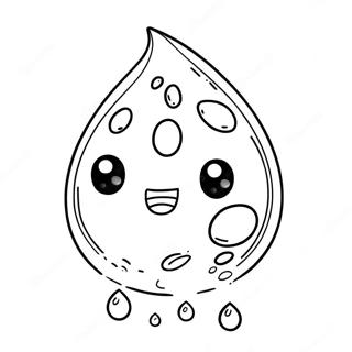 Cute Raindrop With Face Coloring Page 58285-48433