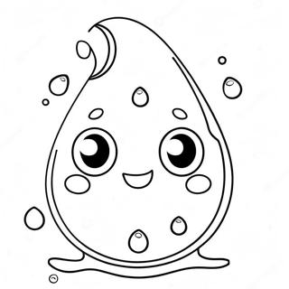 Cute Raindrop With Face Coloring Page 58285-48436