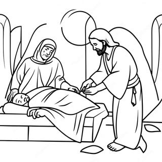 Jairus Daughter Healing Coloring Page 58304-48452