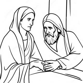 Jairus Daughter With Jesus Coloring Page 58305-48453