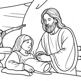 Jairus Daughter With Jesus Coloring Page 58305-48454