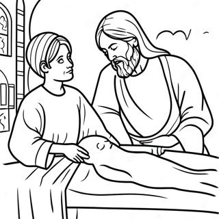 Jairus Daughter With Jesus Coloring Page 58305-48455