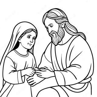 Jairus Daughter With Jesus Coloring Page 58305-48456