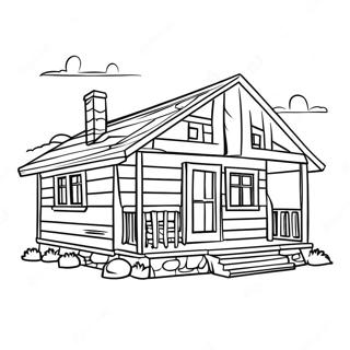 Log Cabin For Adults Coloring Pages