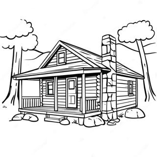 Log Cabin Coloring Page 58314-48466