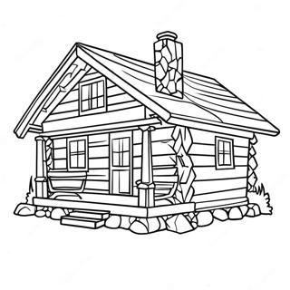 Log Cabin Coloring Page 58314-48468