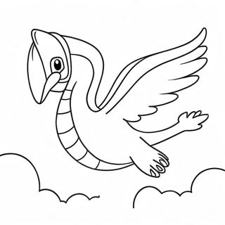 Lugia Flying In The Sky Coloring Page 58335-48485