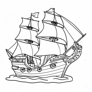 Pirate Ship Coloring Page 5834-4659