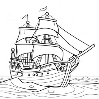 Pirate Ship Coloring Page 5834-4660