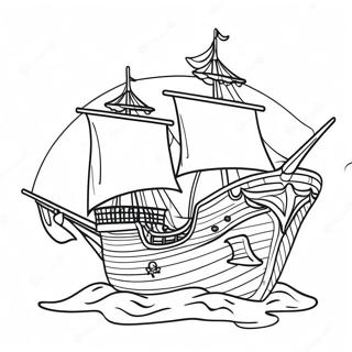 Colorful Pirate Ship Adventure Coloring Page 5835-4664