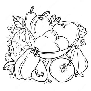 Healthy Fruits And Vegetables Coloring Page 58385-48515