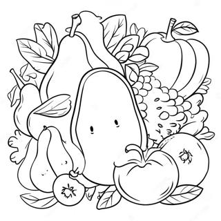 Healthy Fruits And Vegetables Coloring Page 58385-48516