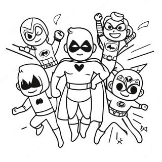 Superhero Birthday Celebration Coloring Page 58455-48559