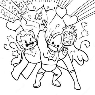 Superhero Birthday Celebration Coloring Page 58455-48560