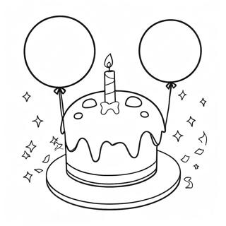 Superhero Cake And Balloons Coloring Page 58456-48566