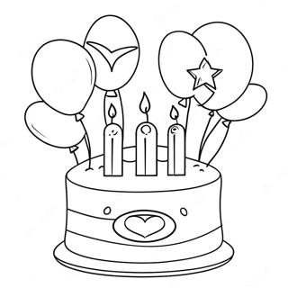 Superhero Cake And Balloons Coloring Page 58456-48567