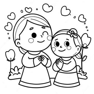 Thankful Children Praying Coloring Page 5845-4669