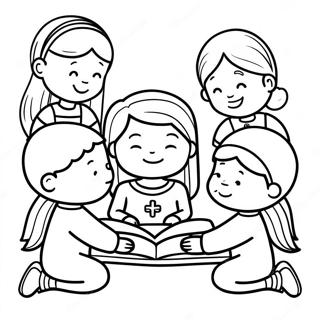 Thankful Children Praying Coloring Page 5845-4671