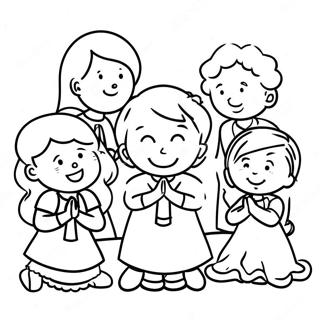 Thankful Children Praying Coloring Page 5845-4672