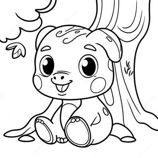 Cute Cartoon Tree Trunk Coloring Page 58466-48573