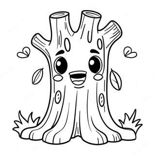 Cute Cartoon Tree Trunk Coloring Page 58466-48576