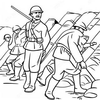 Trench Warfare Ww1 Soldiers Coloring Page 58525-48618