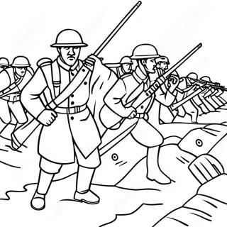 Trench Warfare Ww1 Soldiers Coloring Page 58525-48619