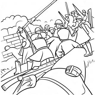 Historic Trench Warfare Battle Scene Coloring Page 58526-48623