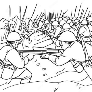 Historic Trench Warfare Battle Scene Coloring Page 58526-48624