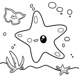 Cute Starfish Underwater Coloring Page 5855-4677