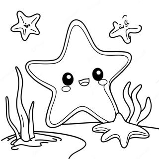 Cute Starfish Underwater Coloring Page 5855-4678