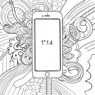 Iphone 14 In Vibrant Colors Coloring Page 58586-48671