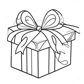 Festive Gift Box With Ribbons Coloring Page 58626-48701