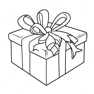 Festive Gift Box With Ribbons Coloring Page 58626-48703