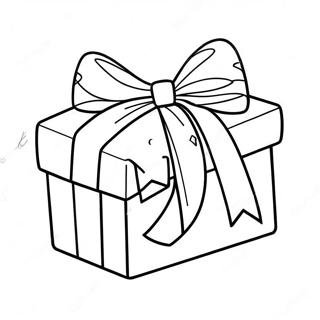 Festive Gift Box With Ribbons Coloring Page 58626-48704