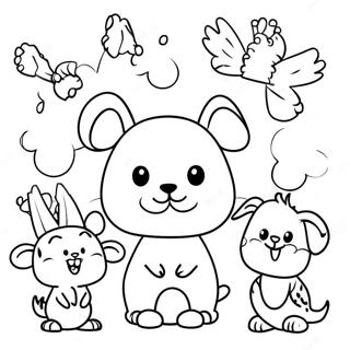 Fun Animal Kindergarten Coloring Page 5865-4685