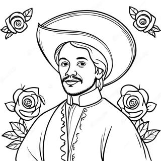 Juan Diego With Roses Coloring Page 58686-48753