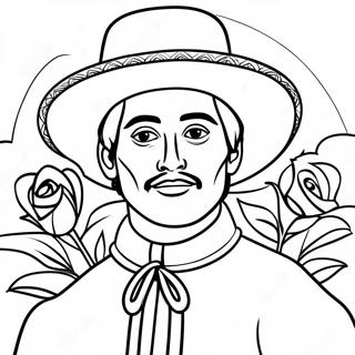 Juan Diego With Roses Coloring Page 58686-48754