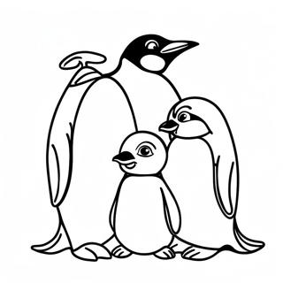 Cute Emperor Penguin Family Coloring Page 58716-48771