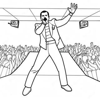 Freddie Mercury Performing On Stage Coloring Page 58756-48805