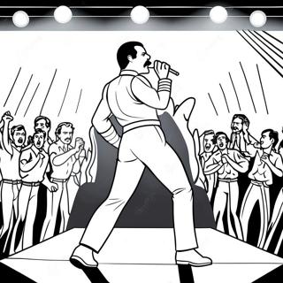 Freddie Mercury Performing On Stage Coloring Page 58756-48807