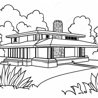 Frank Lloyd Wright Prairie Style Coloring Page 58806-48852