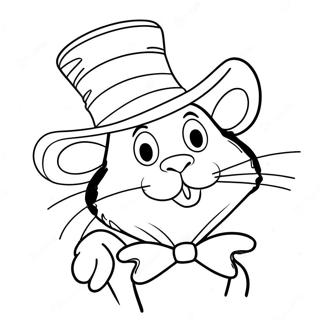 Whimsical Cat In The Hat Coloring Page 58816-48845