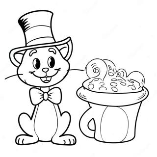 Whimsical Cat In The Hat Coloring Page 58816-48846